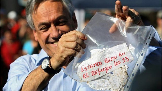 Piñera y el famoso mensaje de los mineros.