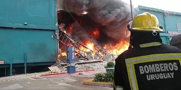 Punta del Este. El incendio comenzó el sábado y no pudo ser controlado. (@DNdeBomberosUy)