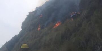Incendio en la zona de Yacanto
