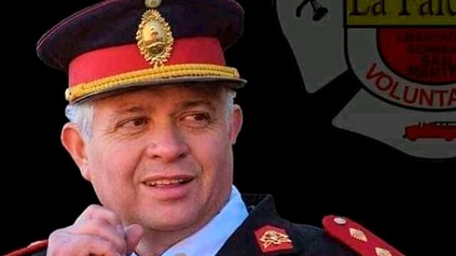 Último adiós al Jefe de cartel de bomberos voluntarios de La Falda, Gabriel Molina.