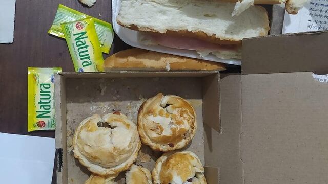Los alimentos llegaron a través de un motomandado enviado por un familiar del detenido.