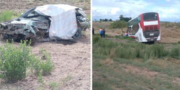 Un auto y un micro colisionaron en Ruta 40, Lavalle. En el transporte viajaban hinchas de River desde San Juan a Mendoza.