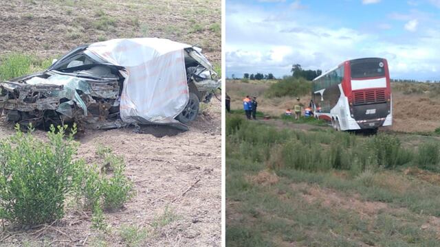 Un auto y un micro colisionaron en Ruta 40, Lavalle. En el transporte viajaban hinchas de River desde San Juan a Mendoza.