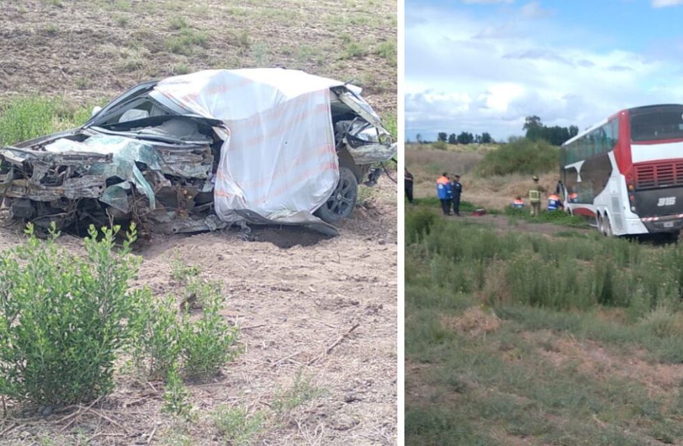 Accidente fatal en Lavalle: un auto chocó con un micro que trasladaba a hinchas de River a Mendoza