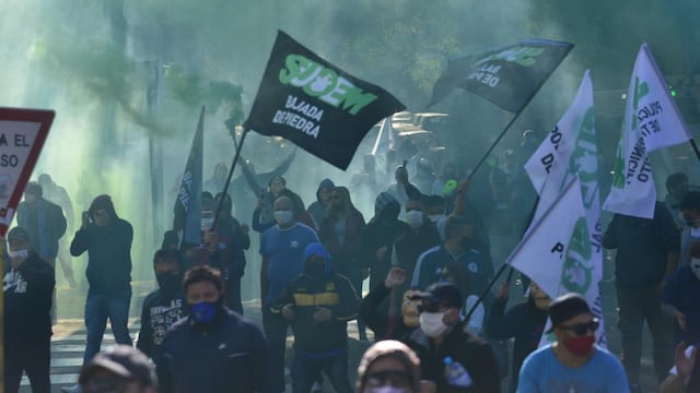 Córdoba. La marcha del Suoem donde agredieron aun niño (Ramiro Pereyra/La Voz).