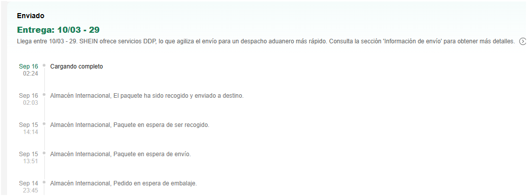 Qué significa “cargando completo” en SHEIN y otros estados de tu pedido