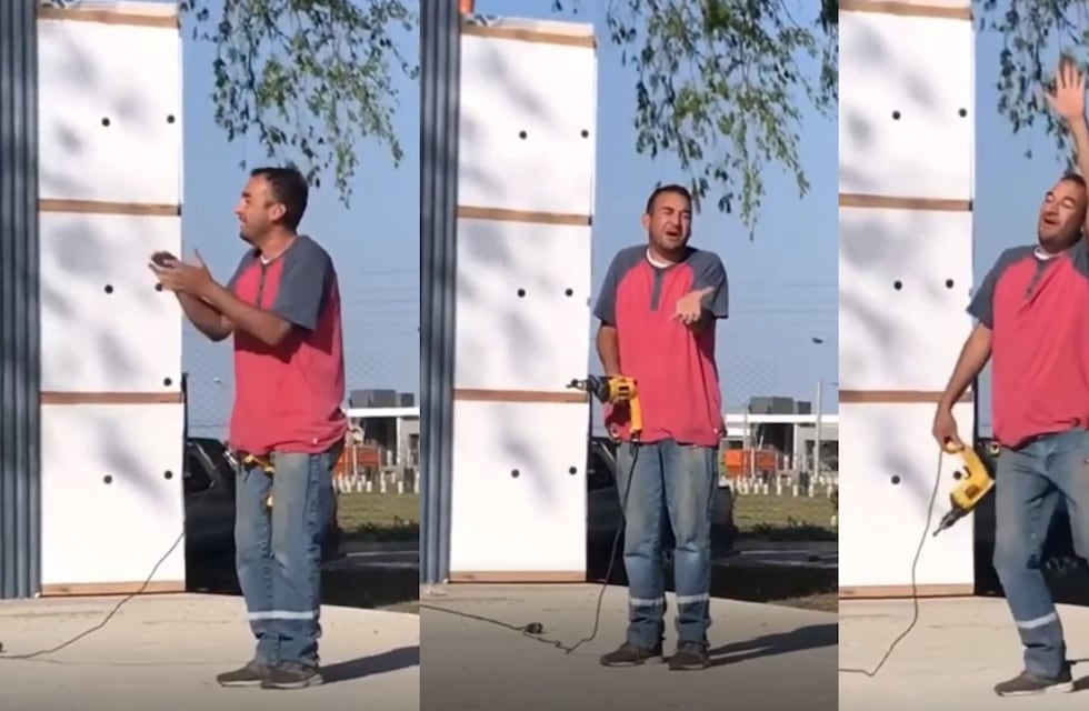 A lo Ulises Bueno: la imperdible interpretación de un obrero cordobés, en pleno trabajo