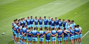 Los Pumas se preparan para jugar contra Gales.