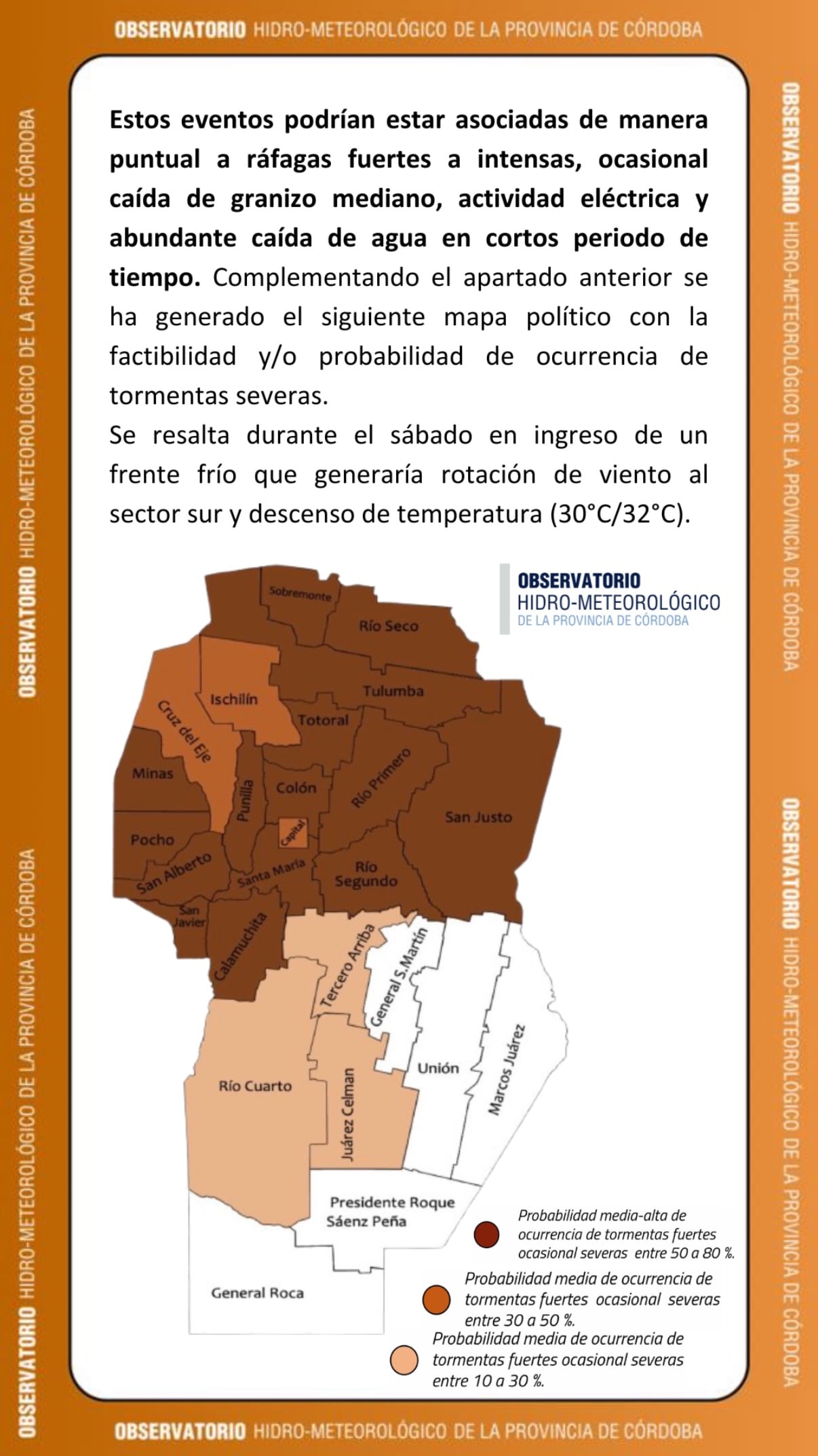 Las zonas de Córdoba que esperan tormentas este fin de semana.
