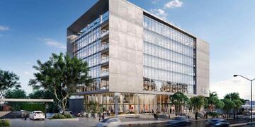En desarrollo. El edificio que construye GNI para Globant está en la esquina de las avenidas Colón y Zípoli. (Gentileza GNI)