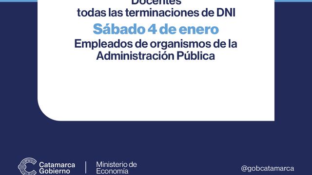 Fechas de acreditación de haberes para la Administración Pública
imagen portada
El Ministerio de Economía anunció las fechas de acreditación de los haberes.