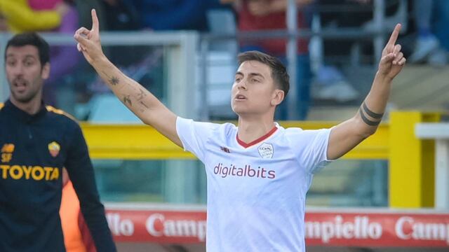 Dybala celebrando un gol para la Roma (AS Roma)