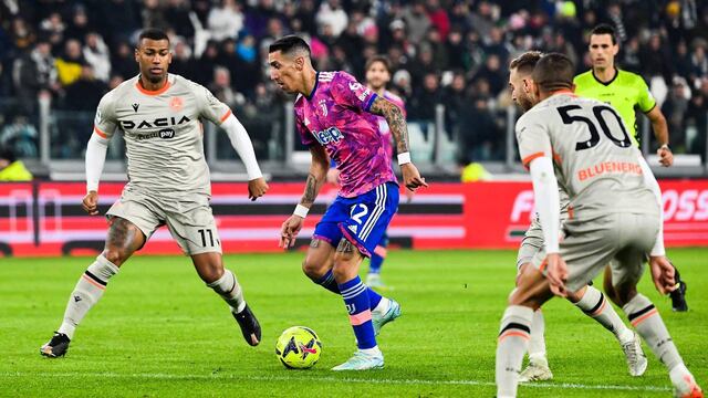 Ángel Di María jugó el partido entre Juventus y Udinese. Fue su primer encuentro desde que salió campeón mundial.