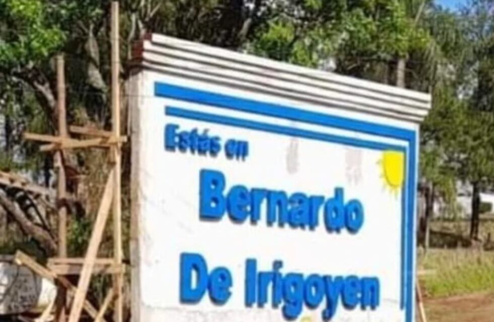 Bernardo de Irigoyen: el cartel de bienvenida a la ciudad fue derribado por la tormenta