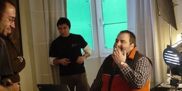 Jorge Lanata durante a filmación de "Deuda".