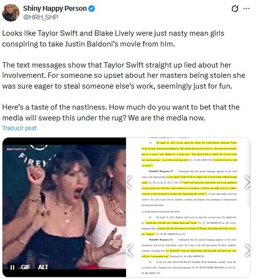 Pruebas que complicarían a Blake Lively en la justicia.