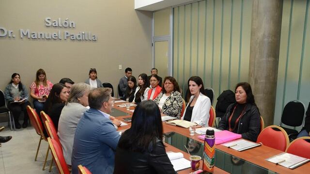 El equipo técnico de la Secretaría de Derechos Humanos, que conduce Marcela Infante (al centro), formalizó la presentación de su plan de trabajo anual ante la comisión legislativa que trata el tema.