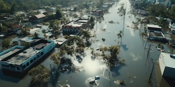 Foto hecha con inteligencia artificial. ¡Alerta! Estas ciudades de Argentina podrían quedar debajo del agua en 2100