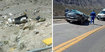 Un camión chocó a tres vehículos en Potrerillos.