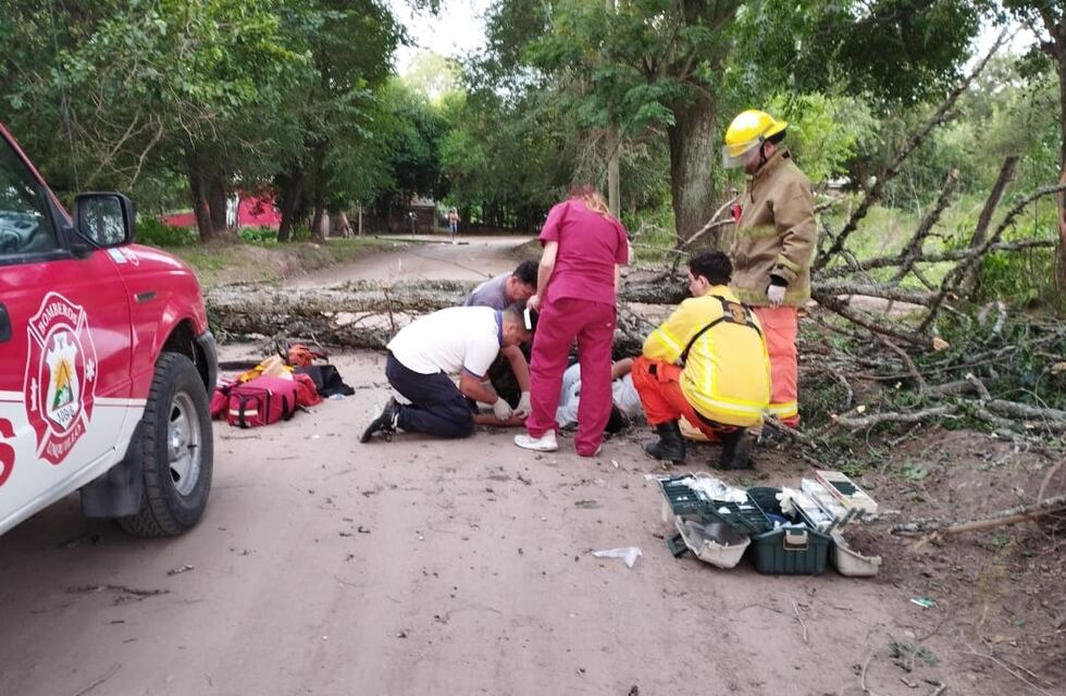 Un árbol le cayó encima mientras caminaba por la calle en las Sierras de Córdoba