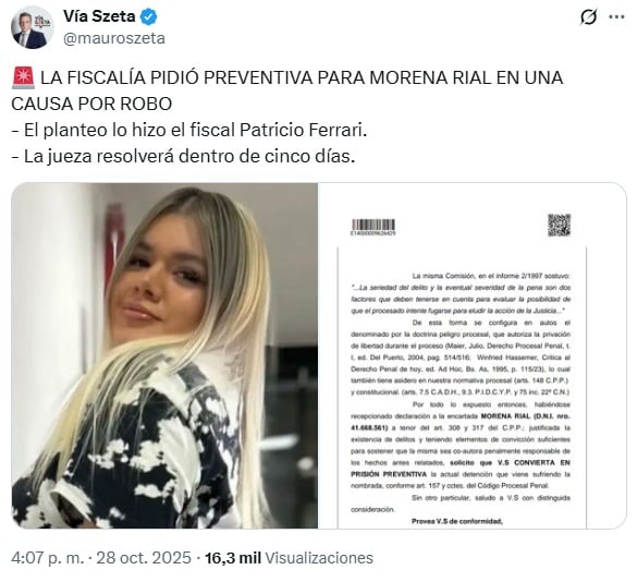 Morena Rial complicada ante la Justicia.