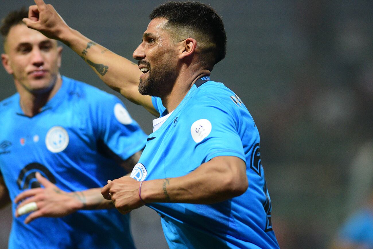 Franco Jara jugador de Belgrano fútbol. Copa Argentina en San Luis Belgrano 3 vs. Newells 1. (José Gabriel Hernández / La Voz)
