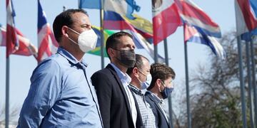 Pérez: acto por los 171 años de la muerte del General José de San Martín (Twitter Pablo Corsalini)