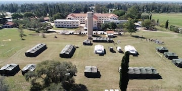 Desde este martes comenzará a funcionar un hospital de campaña del Ejército destinado a pacientes con Covid-19 en la localidad de Monte Buey (Twitter Gobierno de Córdoba).