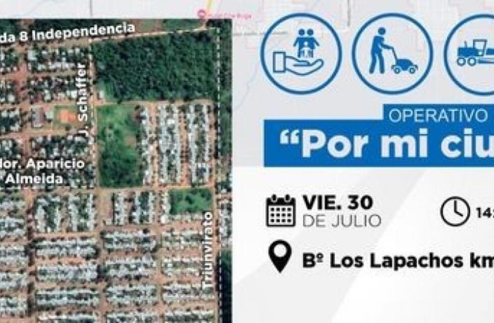 El viernes el operativo “Por mi Ciudad” estará en el barrio Los Lapachos de Eldorado
