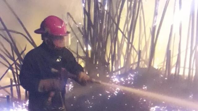 Hipólito Irigoyen: bomberos lograron sofocar un incendio comenzado en un aserradero.