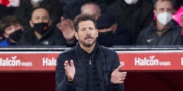 El Cholo Simeone está con coronavirus, por segunda vez, según informó el Atlético de Madrid. (AP)