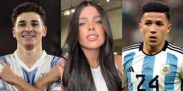 Julián Álvarez, Valentina Cervantes y Enzo Fernández.