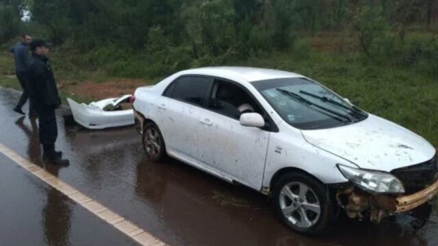 Accidente vial en San Pedro: un automóvil despistó.