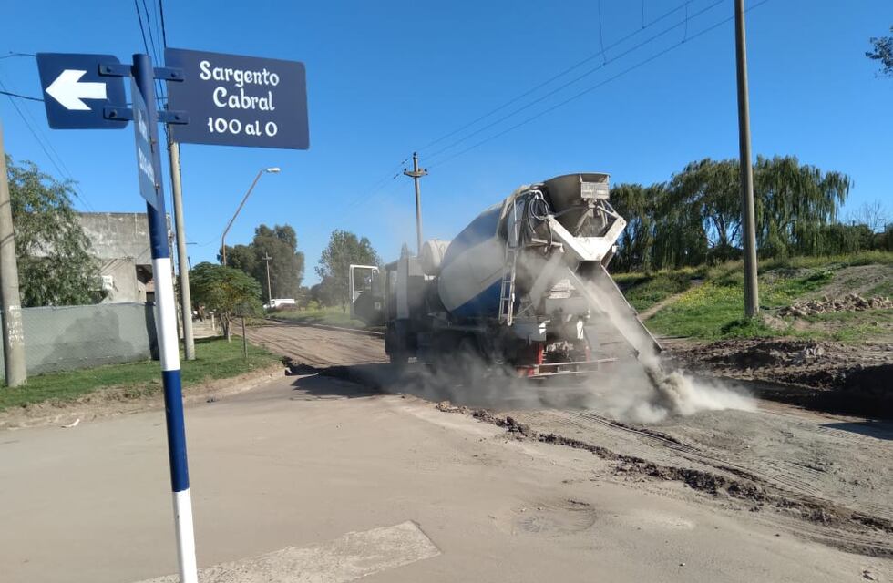 Está en marcha la pavimentación en calle Alem