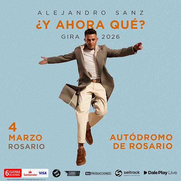 Alejandro Sanz se presentará en el Autódromo de Rosario.
