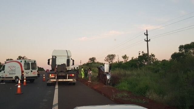 Siniestro vial a escasos metros del peaje de Santa Ana.
