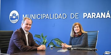 Rosario Romero recibió al ex gobernador y actual diputado Gustavo Bordet.