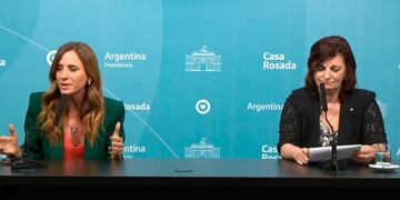 Tolosa Paz y Olmos en el anuncio del bono de fin de año.