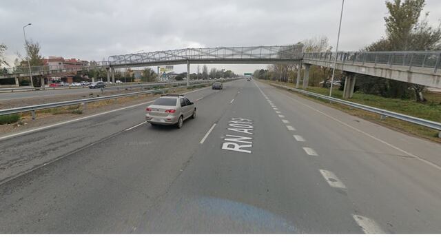 El violento episodio ocurrió en una pasarela en el arco sur de la Circunvalación, frente a barrio Cabo Farina. (Google Street View)