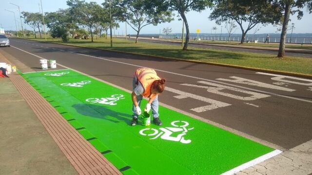 Realizan demarcación de lugares en la Costanera de Posadas