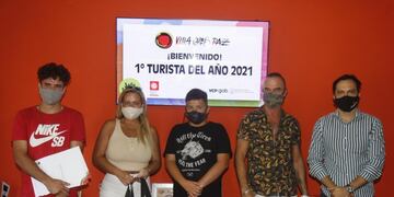 Primeros turistas en arribar a Carlos Paz este 2021.