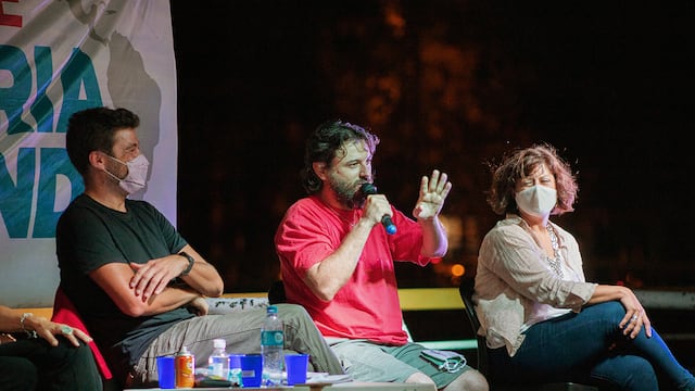 Acto de Juan Grabois y Juan Monteverde. (@CiudadFuturaOK)