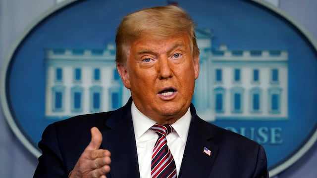 Donald Trump durante un discurso en la Casa Blanca.