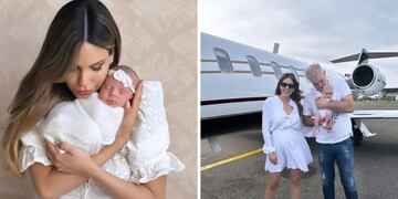 Así fue el primer viaje en avión de Sarah, la bebé de Barby Franco y Fernando Burlando.