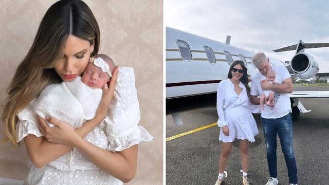 Así fue el primer viaje en avión de Sarah, la bebé de Barby Franco y Fernando Burlando.