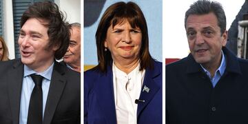 Milei, Bullrich, Massa; tres postulantes que sacaron más votos en la elección primaria
