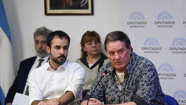 El diputado Martín Maquieyra y Ramón Dupuy en el Congreso por la Ley Lucio.