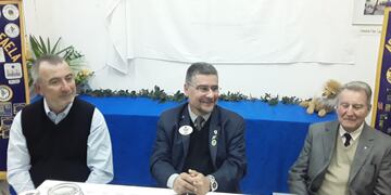 Hugo Barello, Carlos Schenone y Luis Del Zoppo, en el Club de Leones de Rafaela
