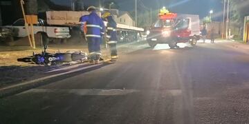 Accidente en El Tío entre moto y camión