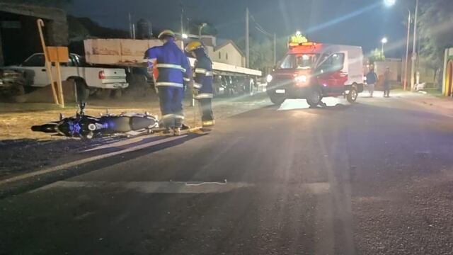 Accidente en El Tío entre moto y camión